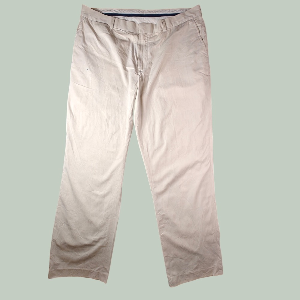 Vintage Polo Ralph Lauren 38x32 Silk Blend Baggy Chino Pants Beige Stone Tan Men